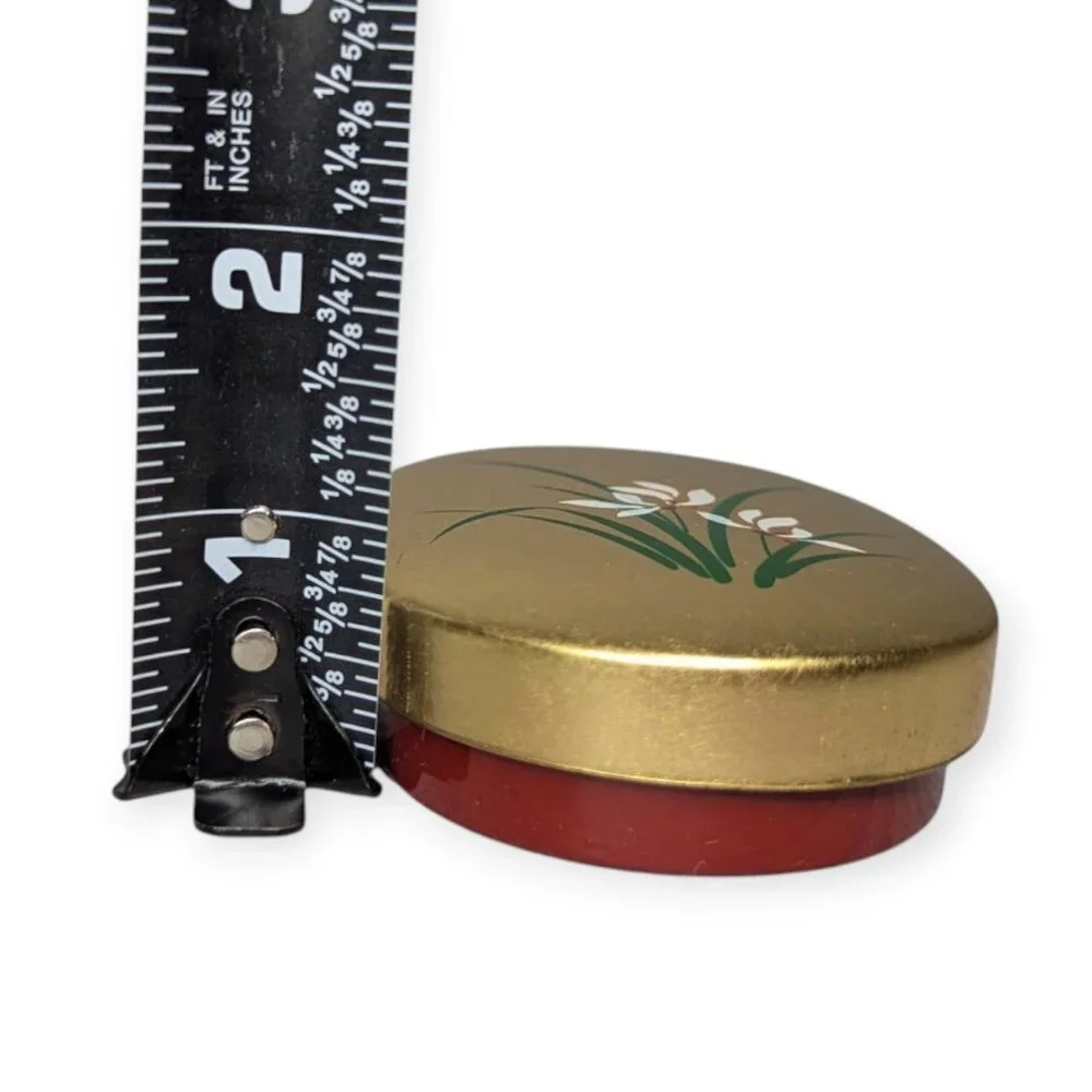 Japanese Gold Leaf Crafts Ran with Toothpick Western Gold Leaf Trinket Box NWT